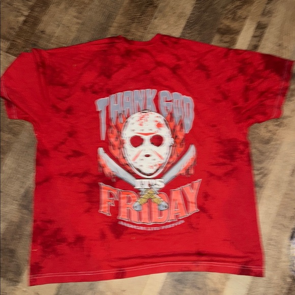"Thank God It's Friday the 13th" Jason Voorhees Horror Parody T-Shirt - Picture 4 of 5